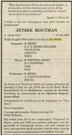 jetske houtman in 1990.